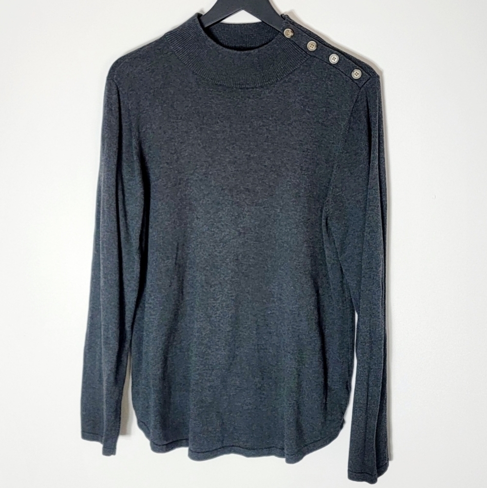 Jeanne Pierre Mock Neck Knit Sweater